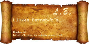 Linkes Barnabás névjegykártya